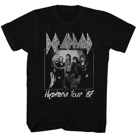 Def Leppard Shirt Hysteria Tour 87 Black T-Shirt