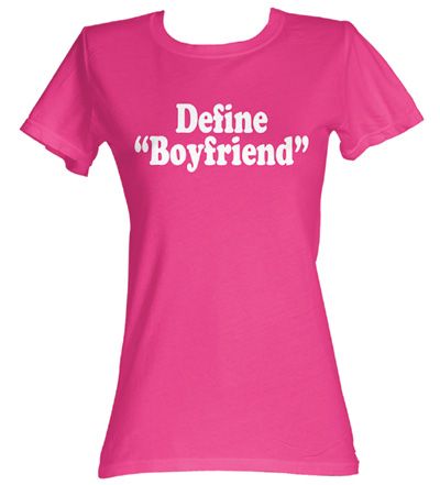 Define Boyfriend Funny Juniors Hot Pink Tee T-Shirt