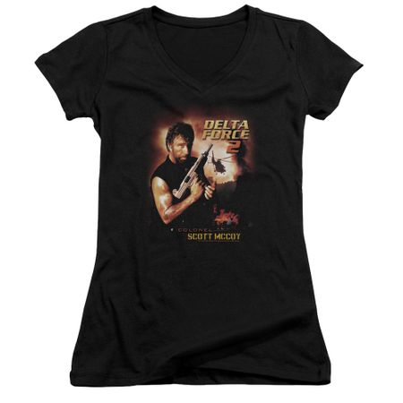 Delta Force 2 Juniors V Neck Shirt Poster Black T-Shirt