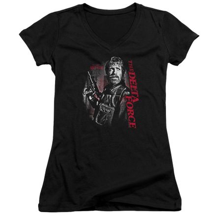 Delta Force Juniors V Neck Shirt Black Ops Black T-Shirt