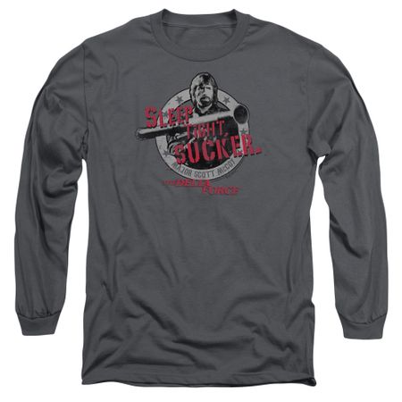 Delta Force Long Sleeve Shirt Sleep Tight Charcoal Tee T-Shirt