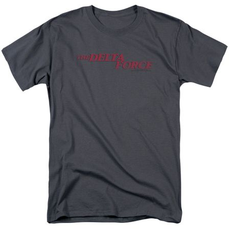 Delta Force Shirt Distressed Logo Charcoal T-Shirt