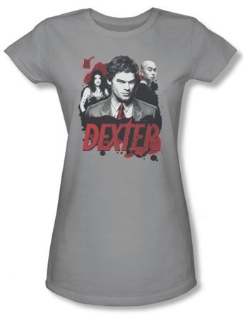 Dexter Juniors Shirt Bloody Trio Silver T-shirt Tee