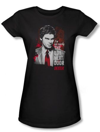 Dexter Juniors Shirt Boy Next Door Black T-shirt Tee