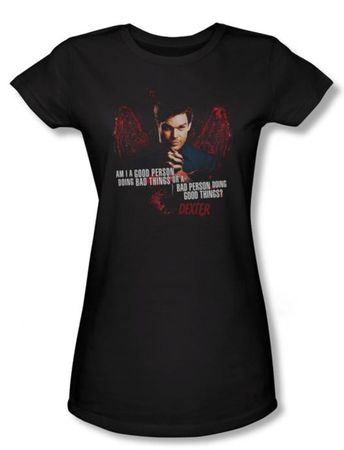 Dexter Juniors Shirt Good Bad Black T-shirt Tee
