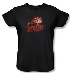 Dexter Ladies Shirt Drawing Black T-Shirt Tee