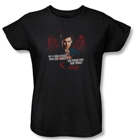 Dexter Ladies Shirt Good Bad Black T-Shirt Tee