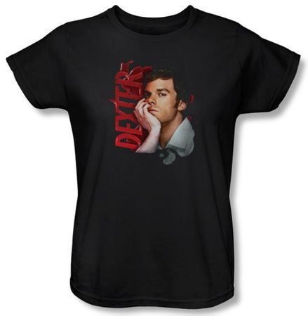 Dexter Ladies Shirt Layered Black T-Shirt Tee