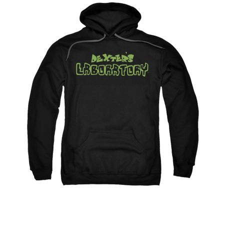 Dexter's Laboratory Hoodie Sweatshirt Dexter's Logo Black Adult Hoody Sweat Shirt