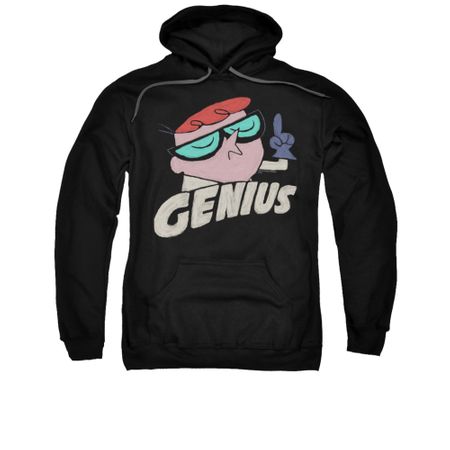 Dexter's Laboratory Hoodie Sweatshirt Genius Black Adult Hoody Sweat Shirt
