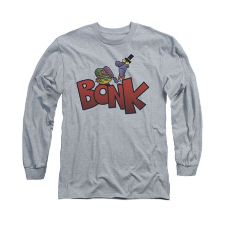 Dexter's Laboratory Shirt Bonk Long Sleeve Athletic Heather Tee T-Shirt