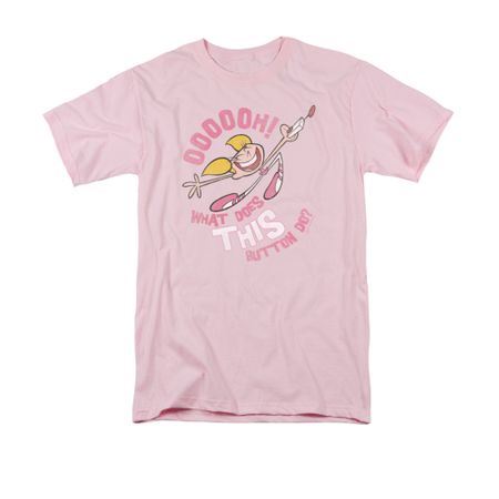 Dexter's Laboratory Shirt Button Adult Pink Tee T-Shirt
