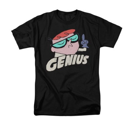 Dexter's Laboratory Shirt Genius Adult Black Tee T-Shirt