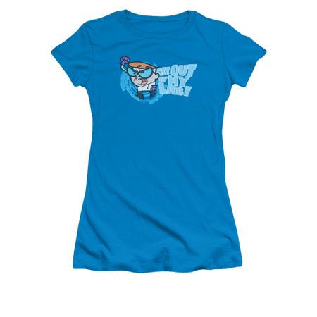 Dexter's Laboratory Shirt Juniors Get Out Turquoise Tee T-Shirt