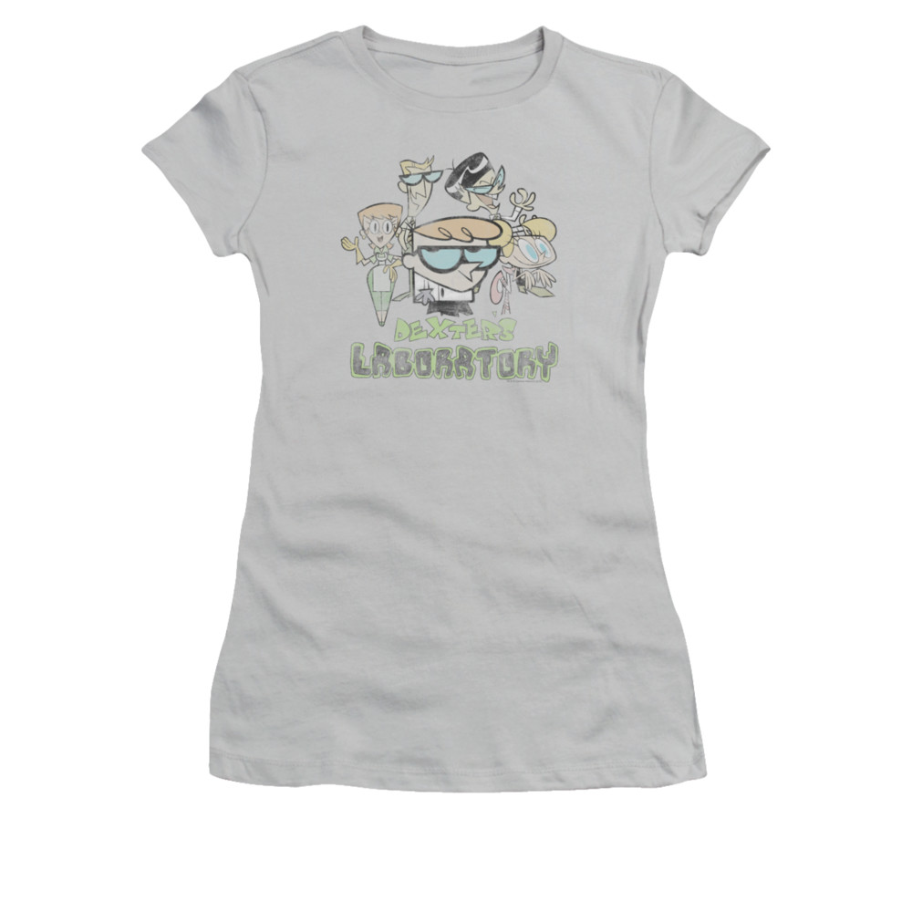 Dexter's Laboratory Shirt Juniors Vintage Cast Silver Tee TShirt