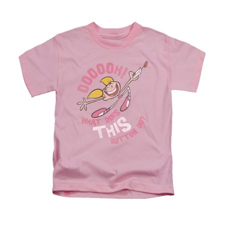 Dexter's Laboratory Shirt Kids Button Pink Youth Tee T-Shirt