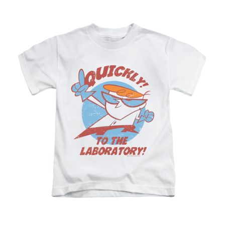 Dexter's Laboratory Shirt Kids Quickly White Youth Tee T-Shirt