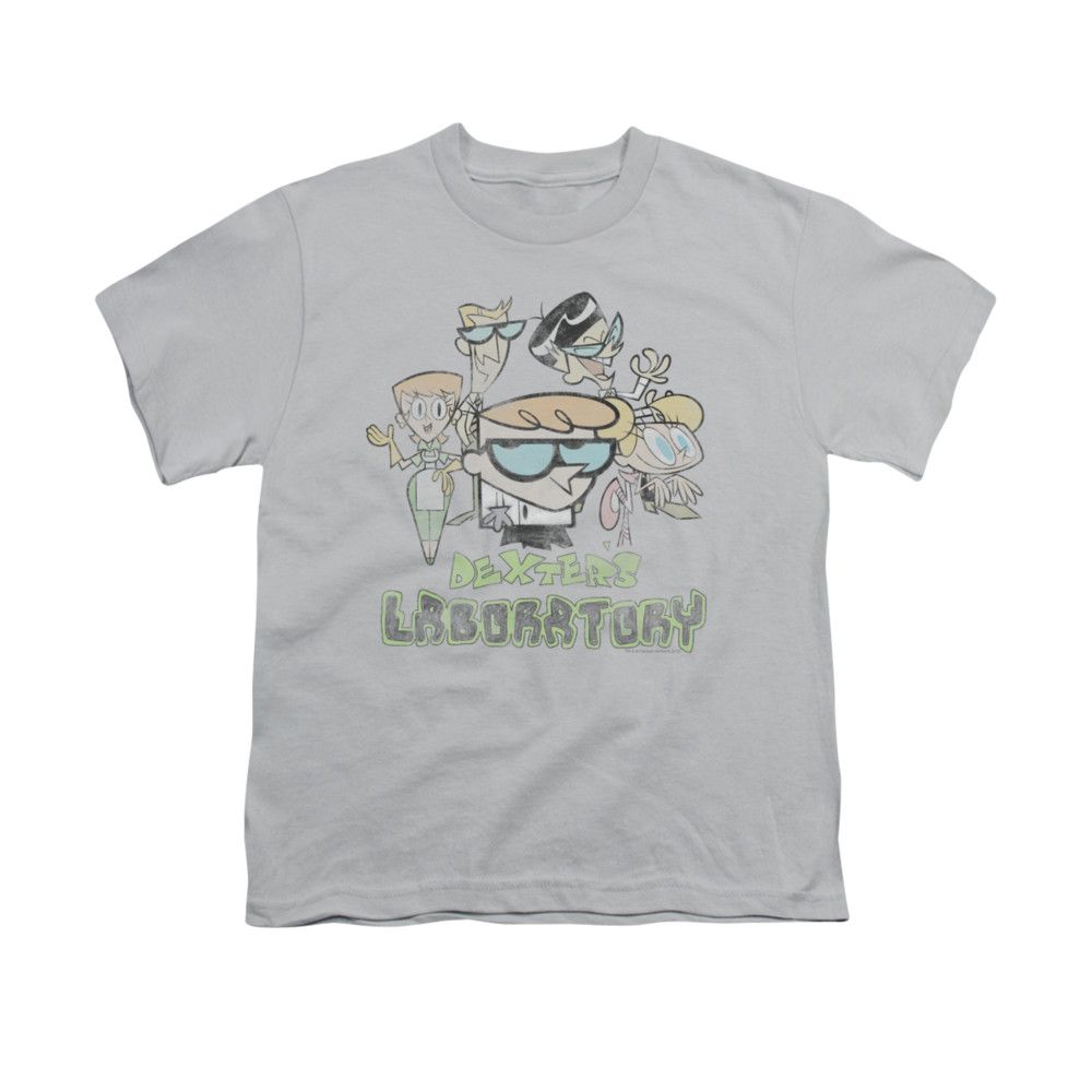 Dexter's Laboratory Shirt Kids Vintage Cast Silver Youth Tee TShirt