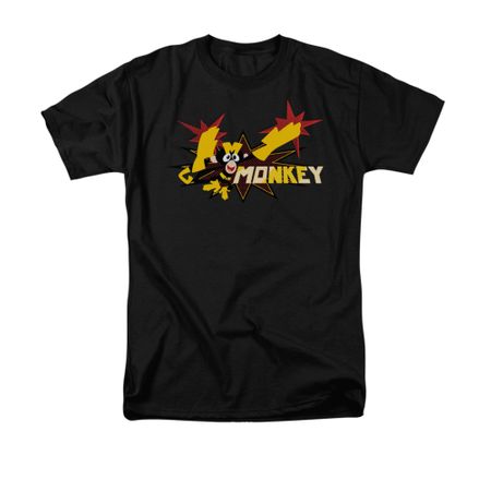 Dexter's Laboratory Shirt Monkey Adult Black Tee T-Shirt