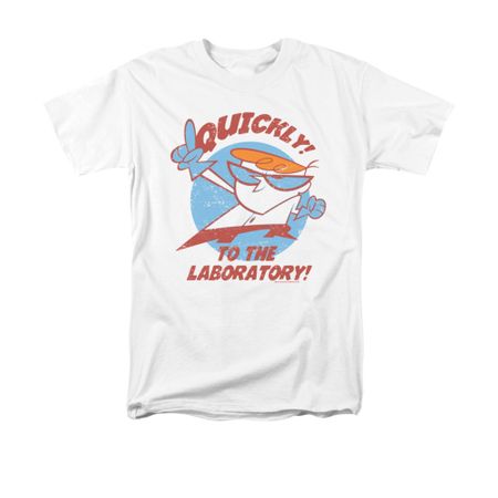 Dexter's Laboratory Shirt Quickly Adult White Tee T-Shirt