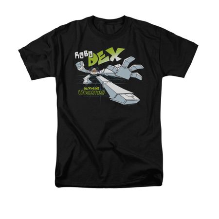 Dexter's Laboratory Shirt Robo Dex Adult Black Tee T-Shirt
