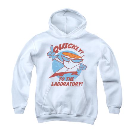 Dexter's Laboratory Youth Hoodie Quickly White Kids Hoody