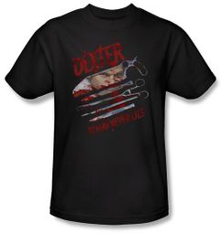 Dexter Shirt Blood Never Lies Adult Black T-Shirt Tee