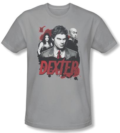 Dexter Shirt Bloody Trio Adult Silver T-Shirt Tee