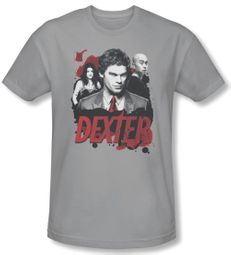 Dexter Shirt Bloody Trio Adult Silver T-Shirt Tee