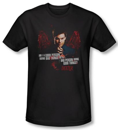 Dexter Shirt Good Bad Adult Black T-Shirt Tee