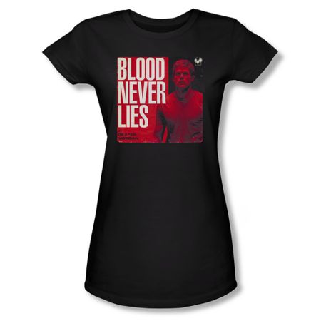 Dexter Shirt Juniors Blood Never Lies Black T-Shirt - Dexter Blood