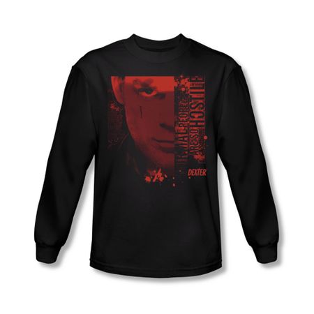 Dexter Shirt Normal Long Sleeve Black Tee T-Shirt