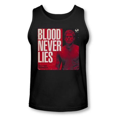 Dexter Shirt Tank Top Blood Never Lies Black Tanktop