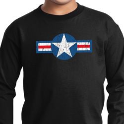 Distressed Air Force Star Kids Long Sleeve Shirt