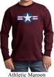 Distressed Air Force Star Kids Long Sleeve Shirt