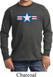 Distressed Air Force Star Kids Long Sleeve Shirt