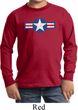 Distressed Air Force Star Kids Long Sleeve Shirt