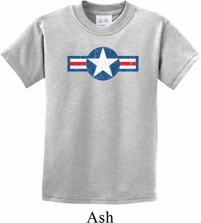 Distressed Air Force Star Kids Shirt