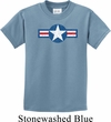 Distressed Air Force Star Kids Shirt