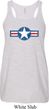 Distressed Air Force Star Ladies Flowy Racerback Tanktop
