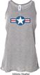 Distressed Air Force Star Ladies Flowy Racerback Tanktop