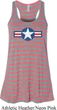 Distressed Air Force Star Ladies Flowy Racerback Tanktop