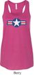Distressed Air Force Star Ladies Flowy Racerback Tanktop