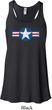 Distressed Air Force Star Ladies Flowy Racerback Tanktop