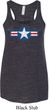 Distressed Air Force Star Ladies Flowy Racerback Tanktop