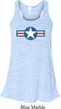 Distressed Air Force Star Ladies Flowy Racerback Tanktop