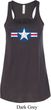 Distressed Air Force Star Ladies Flowy Racerback Tanktop