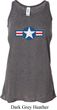 Distressed Air Force Star Ladies Flowy Racerback Tanktop