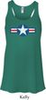 Distressed Air Force Star Ladies Flowy Racerback Tanktop