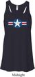 Distressed Air Force Star Ladies Flowy Racerback Tanktop
